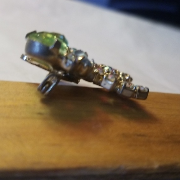 SOLD Multicolored Rhinestone Butterfly Pin - Picture 3 of 7